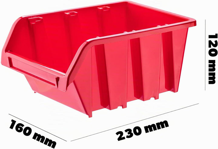 KADAX Werkstatt-Stapelkiste, Stapelbox aus PP Kunststoff, Sichtlagerbox in verschiedenen Grössen, La
