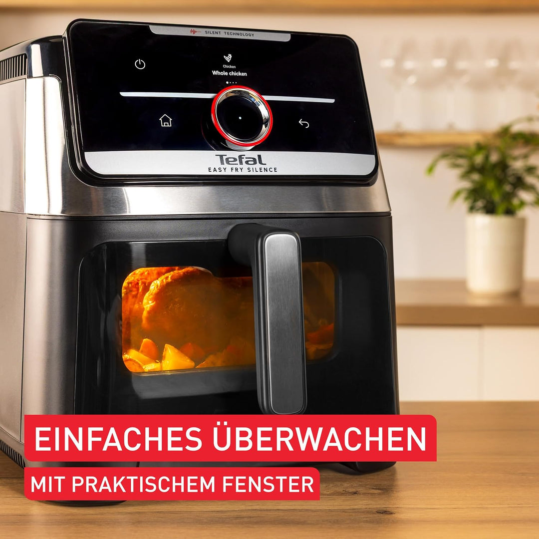 Tefal Easy Fry Silence Heissluftfritteuse, 7 L Fassungsvermögen, Silent-Technologie, Smart Assist Sy