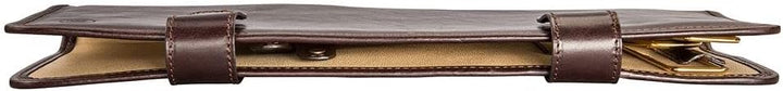 Maxwell Scott Handgefertigtes Herren Leder Krawattenetui Tivoli in Dunkelbraun, Dunkelbraun