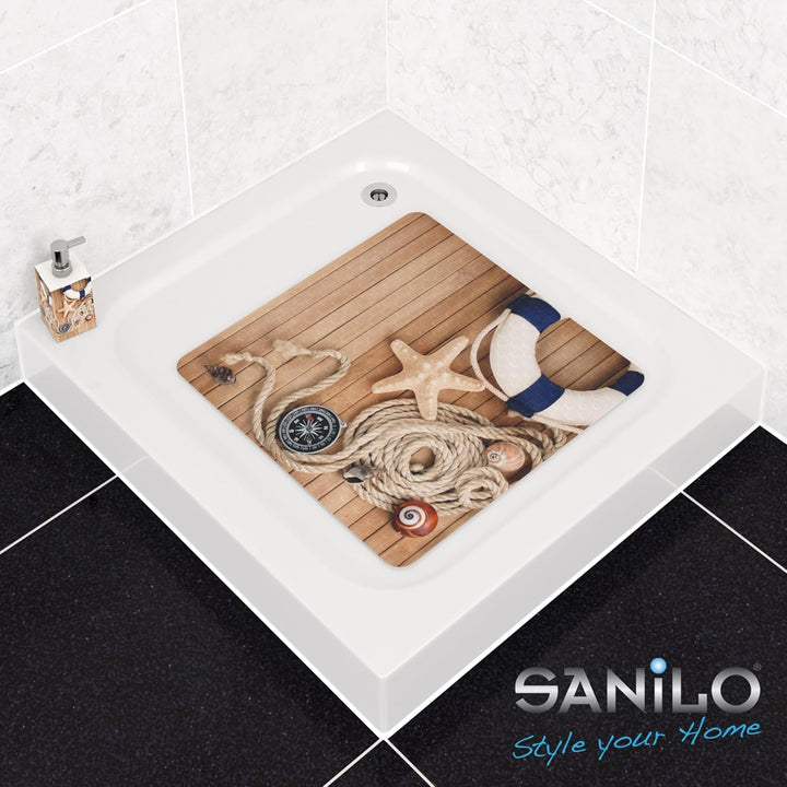 Sanilo Badematte 53 x 53 cm, rutschfeste Duschmatte für Dusche und Badewanne, Antirutschmatte maschi