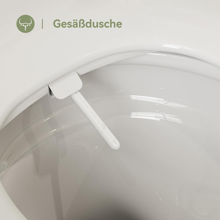 Dusch WC Sitz mit Bidet Funktion, Bidet Aufsatz für Toilette ohne Stromanschluss, Toilettendeckel mi