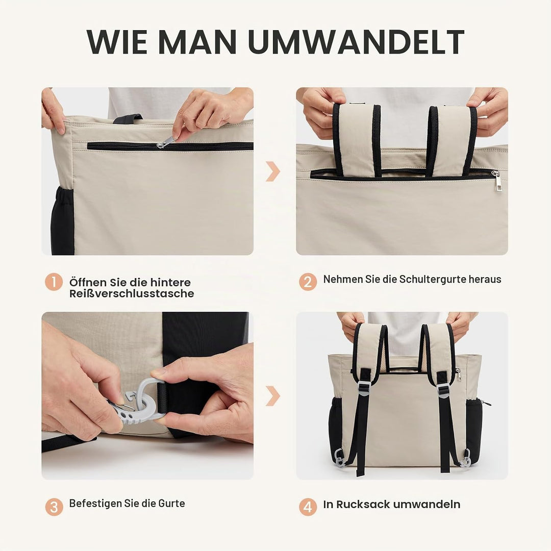 G4Free Packbare Sling-Tragetasche Wickeltasche Beige &amp; Braun &amp; Schwarz, Beige &amp; Braun &amp; Schwarz