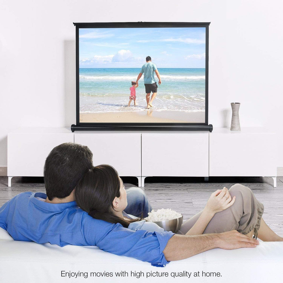 Yangers 50" Zoll Portabel Tragbare Beamer Leinwand Projektor Heimkino Rolloleinwand Tischleinwand mi
