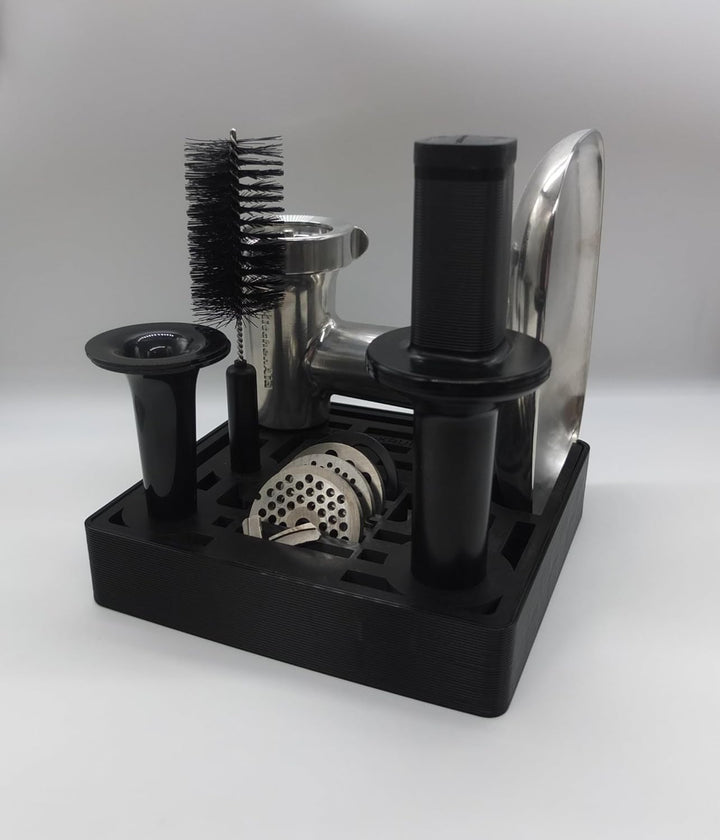 Halter Aufsteller für KitchenAid Metall Fleischwolf Aufsätze Art Deco Stil (Black) Schwarz, Schwarz