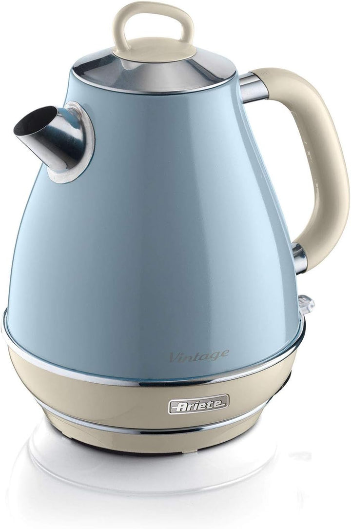Ariete, 2869 Vintage, elektrischer Wasserkocher aus Edelstahl, 1,7 Liter, für Wasser, Tee und Kräute