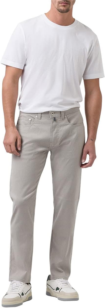 Pierre Cardin Herren Hose Lyon | Männer Jeans, Stoffhose | Tapered Fit 32W / 34L Pelican, 32W / 34L