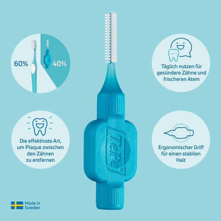 TePe Interdentalbürste, Original, Gelb, 0,7 mm/ISO 4, 20 Stk., Plaque-Entfernung, effiziente Reinigu
