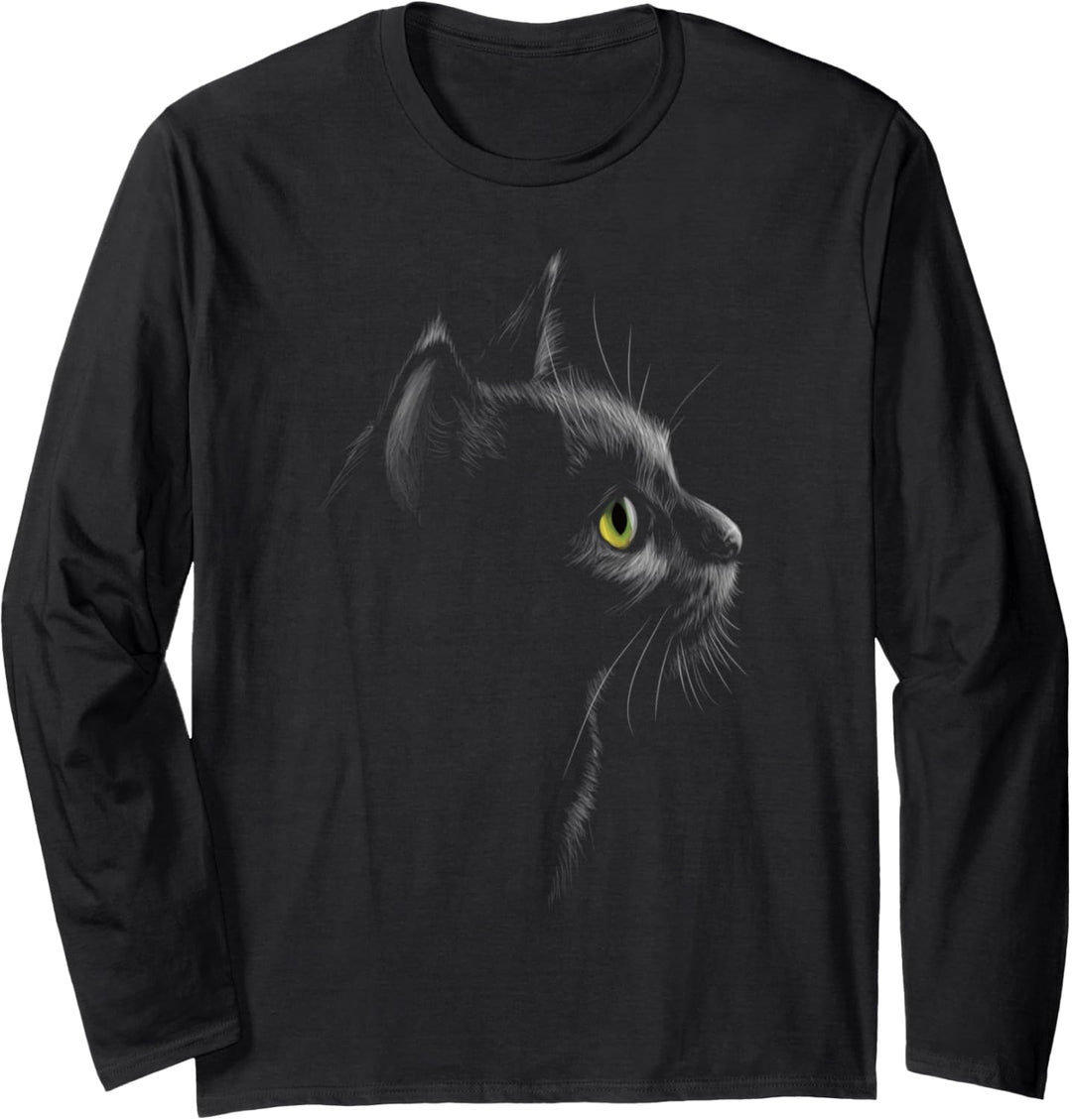 Katze Portrait Katzenkopf Katzen Langarmshirt