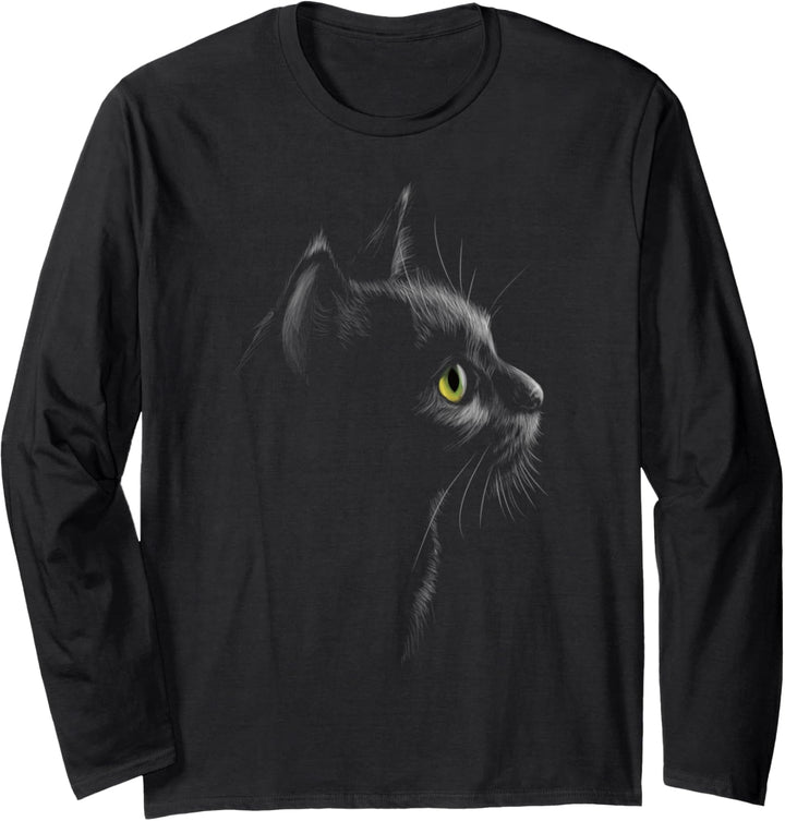 Katze Portrait Katzenkopf Katzen Langarmshirt
