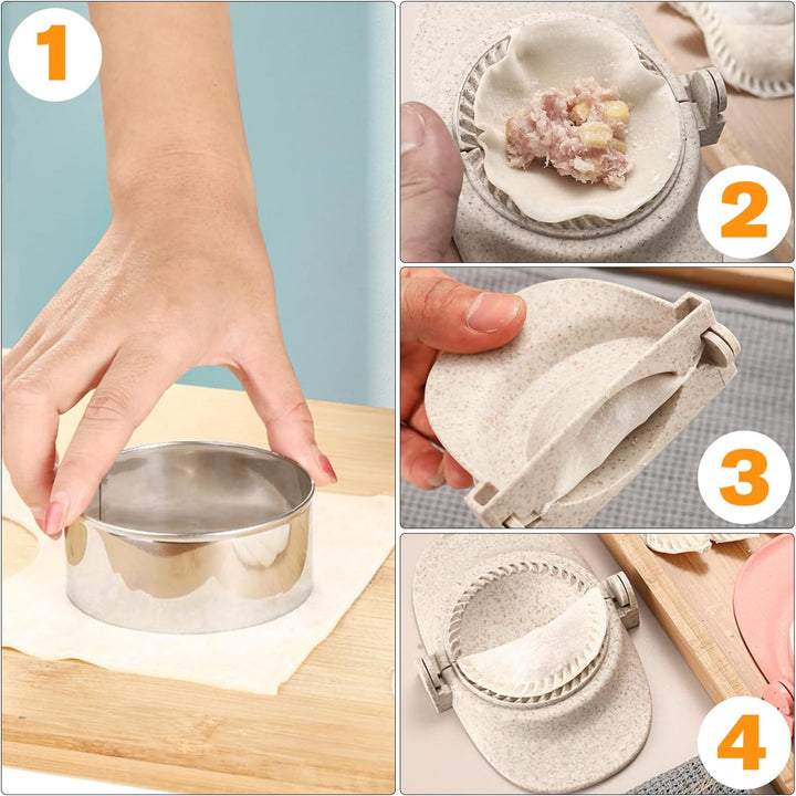 Ravioli Former Dumpling Maker Set 3 Stück Ravioli Maker mit 3 Stück Rundem Tortellini Ausstecher und