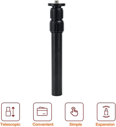 Stativ Verlängerung Mittelsäule Extender Teleskopstange 3 Abschnitte Stange für Fotostudio Einbeinst