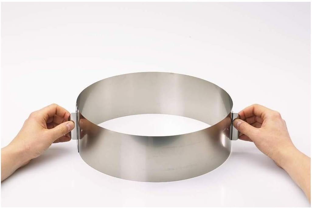 GEFU Tortenring TONDO – Verstellbarer Backrahmen aus Edelstahl | Ø 16–32 cm | Hitzebeständig bis 300