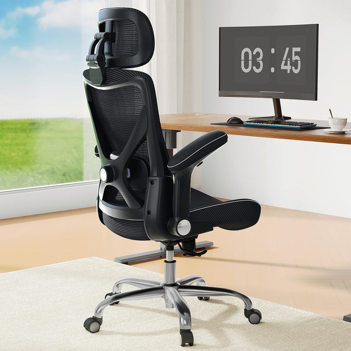 TRALT Ergonomischer Bürostuhl - Office Chair Bürostuhl PU-Leder Verstellbarer Lendenwirbelstütze Des