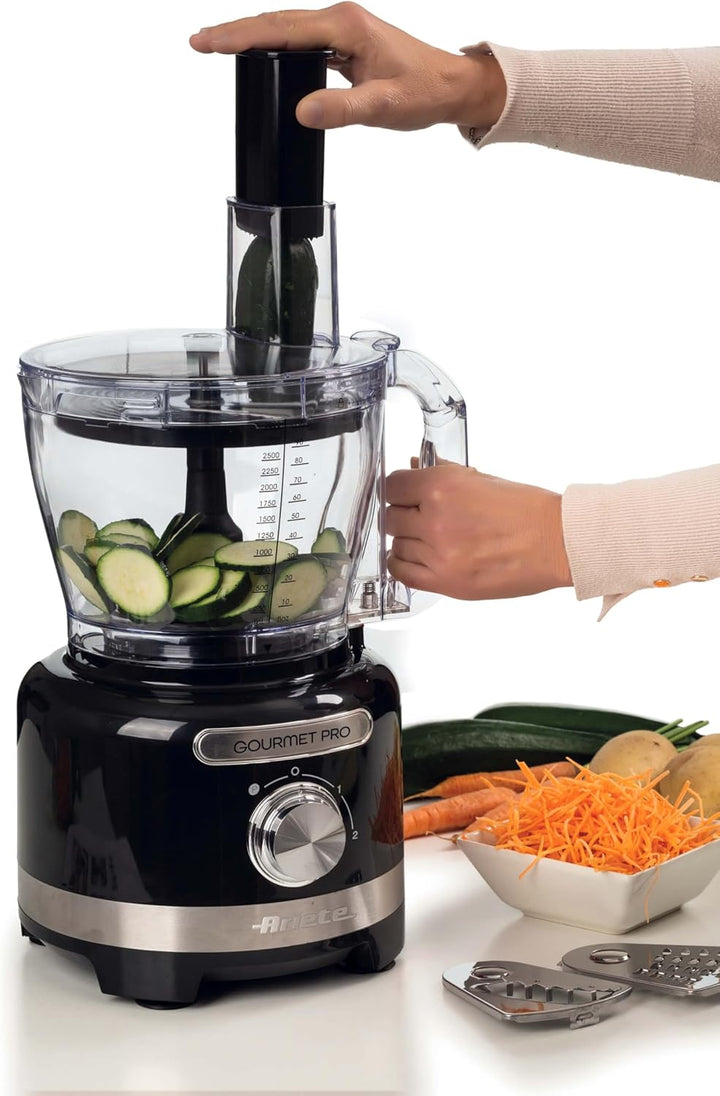Ariete 1782 Gourmet Pro Moderna, Küchenmaschine, Zerkleinerer 3L, Mixer 2L, 2 Geschwindigkeitsstufen