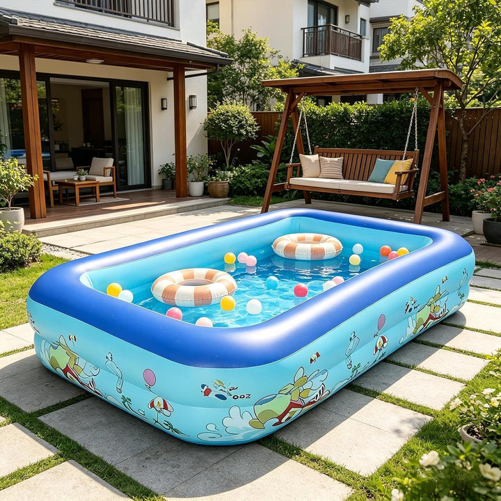 Aufblasbare Schwimmbecken - Rechteckiges Bällebad Mit Meerestieren Und Verstärkter Folie - Aufblasba