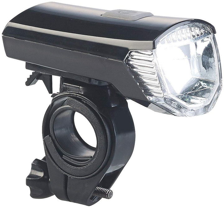 PEARL Fahrradlampe: Akku-Fahrradlicht mit Cree-LED &amp; Lenker-Halter, 120 Lumen, USB, IPX4 (Cree Fahrr