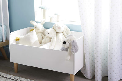 VERTBAUDET Buchtruhe, Buchtruhe, Modell "Linne", Weiss/Holz, TU, Weiss