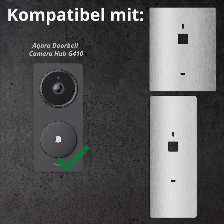 iSecur Blende passend für Aqara Doorbell C Amera Hub G410 - az282 G410 Edelstahl Silber 14 x 17,5 cm