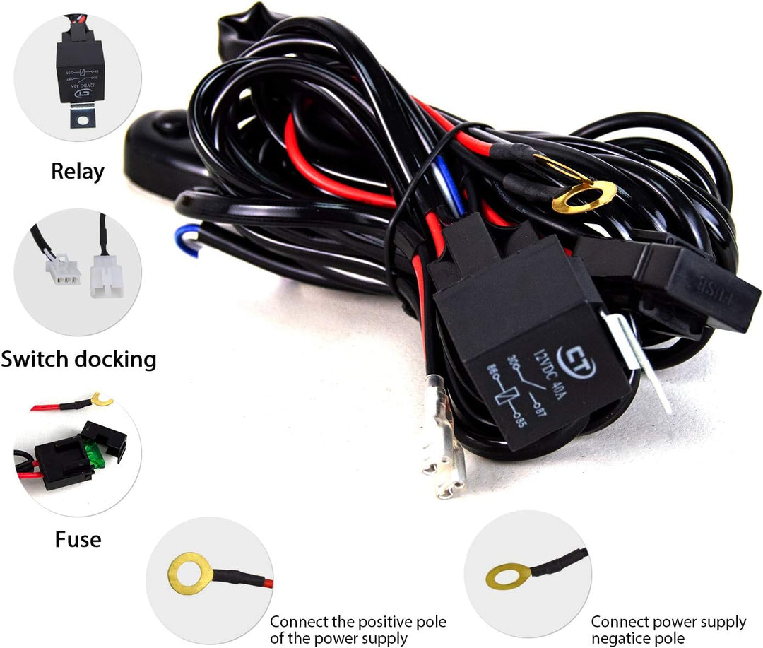 Willpower 46cm 252W LED Arbeitsscheinwerfer Bar LED Scheinwerfer 12V 24V mit Kabelbaum Flutlicht Ref