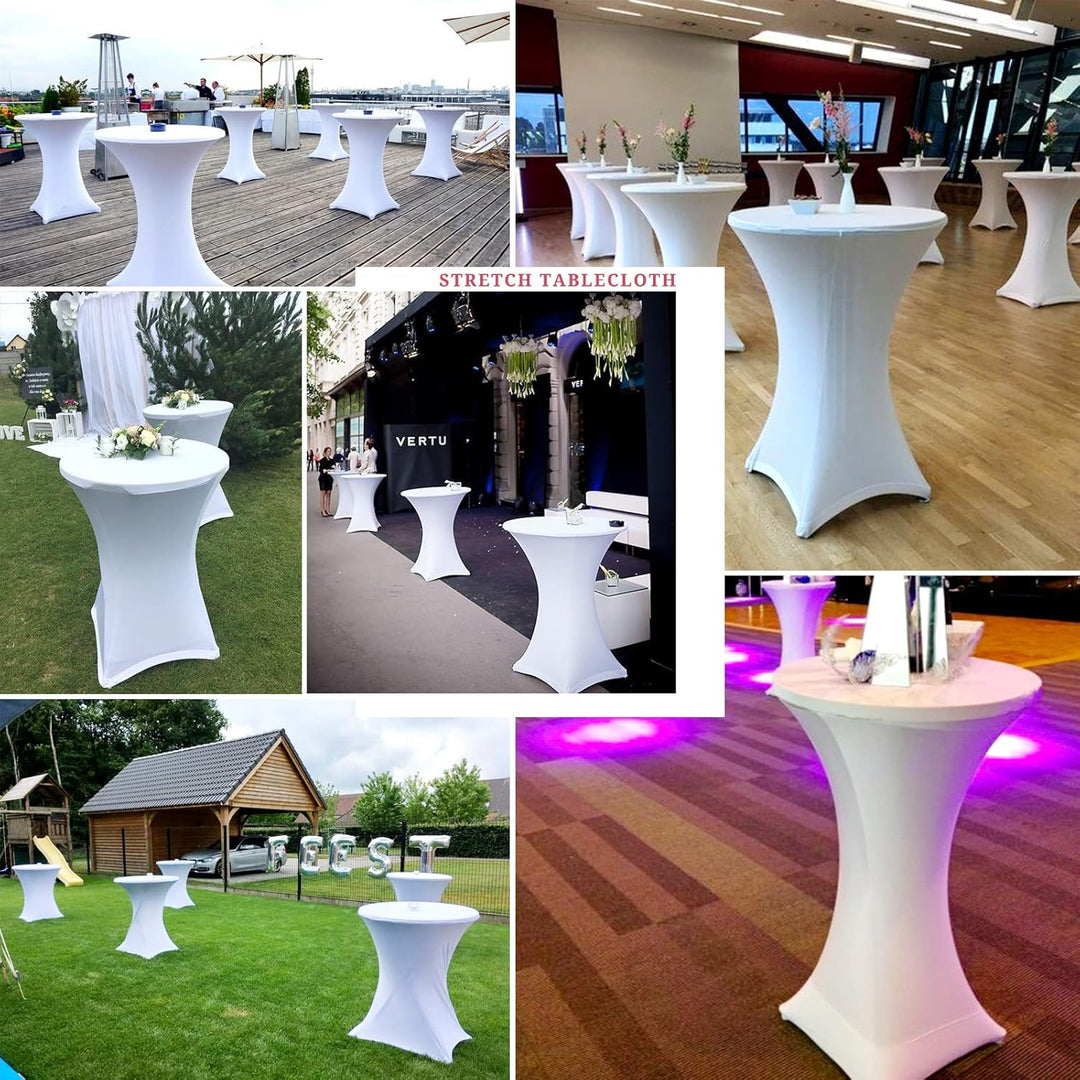 Showgeous 4 Packungen Stretch Stehtisch Husse für Bistrotisch Ø 80-85 cm Stehtischhussen, Verstärkun