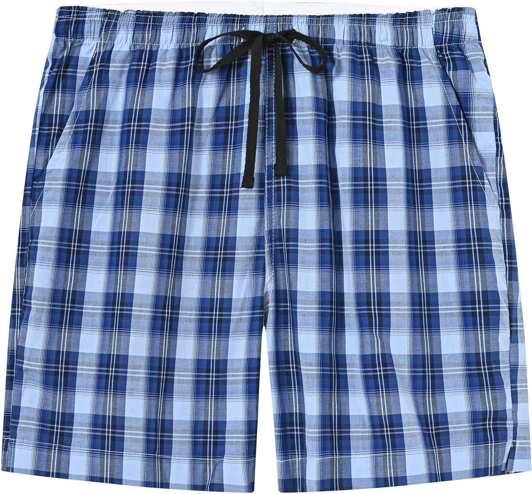 MoFiz Schlafshorts Jungen Baumwolle Kurz Pyjamahose Schlafanzug Karierte Hose Loungewear Nachtwäsche