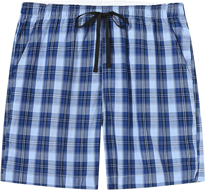 MoFiz Schlafshorts Jungen Baumwolle Kurz Pyjamahose Schlafanzug Karierte Hose Loungewear Nachtwäsche
