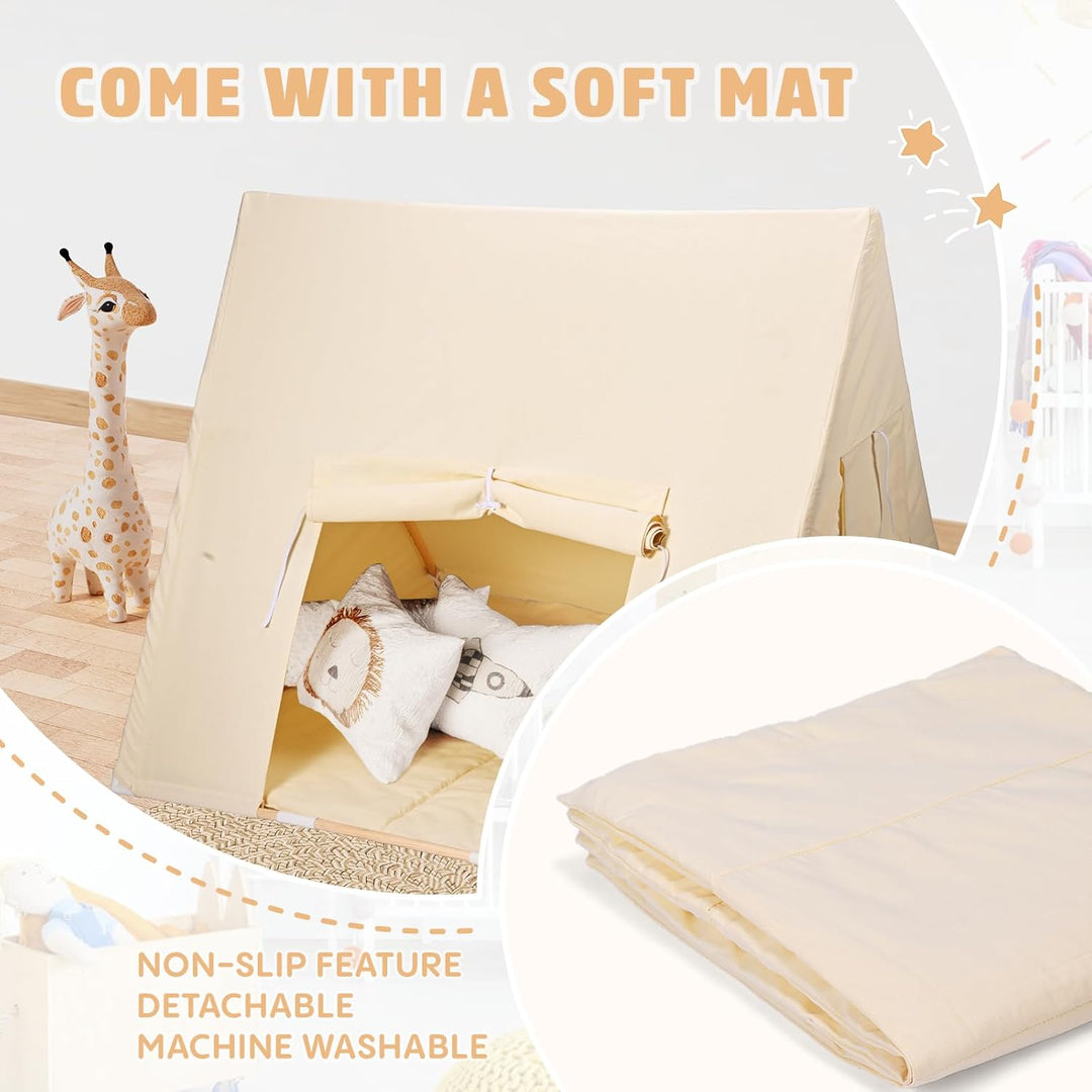 Yontwe Dreieckszelt für Kinder Innenzelte Kinderspielhaus faltbares Spielzelt Segeltuch-Kinderzelte