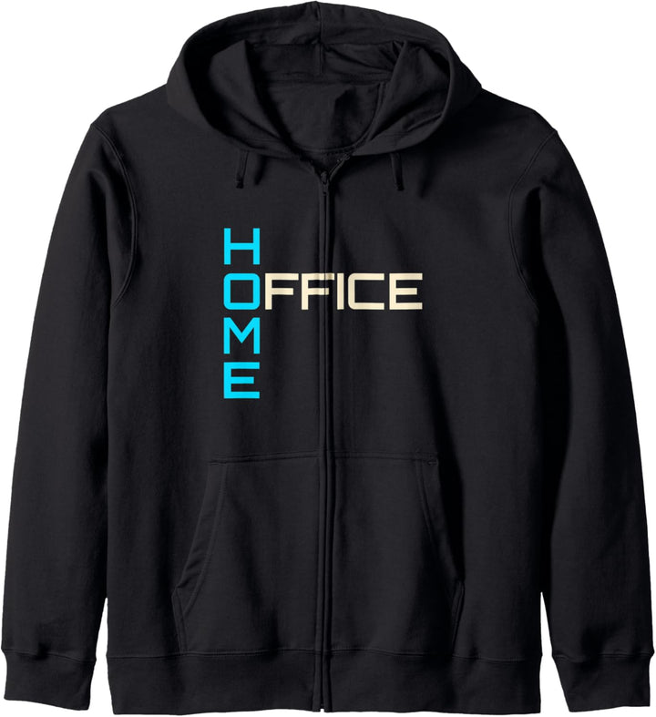 Home Office Homeoffice Heimarbeit cooles hellblau Design Kapuzenjacke