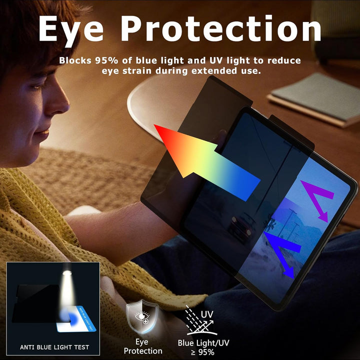 MEGOO Privacy Displayschutzfolie für Surface Laptop Go 3-2-1 12,4 Zoll, Anti-Spy, Anti-Glare, Blauli
