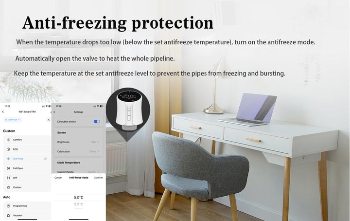 Haozee Smart Radiator Thermostat,Requires Tuya ZIGBEE HUB, Support Home Assistant Zigbee2mqtt,ZigBee