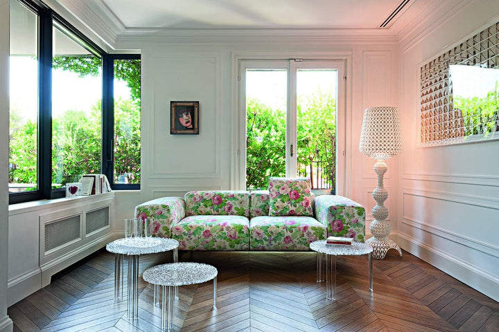 Kartell 08501B4 T-Table Möbel, Grau/Transparent, 50 x 50 x 36 cm H. 36 cm Cristallo, H. 36 cm Crista