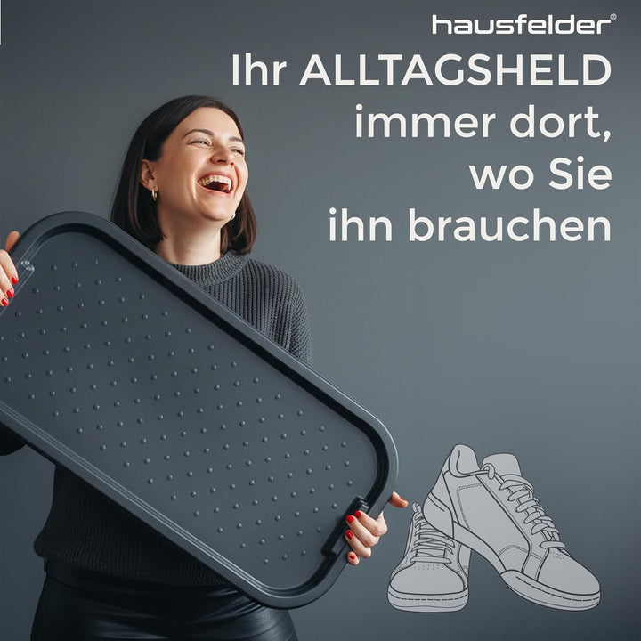 Hausfelder Schuhabtropfschale gross für nasse Schuhe 39x79x2cm, Schuhablage Flur, Abtropfmatte Schmu