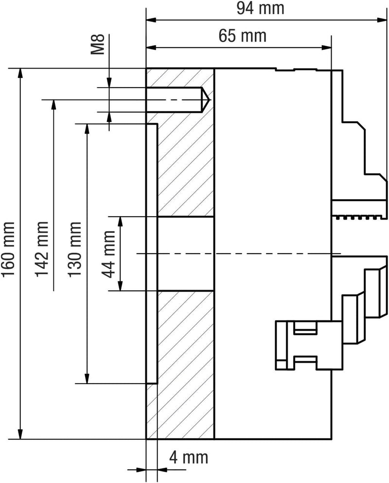 WABECO 3 Backenfutter Ø 160 Dreibackenfutter Drehbankfutter