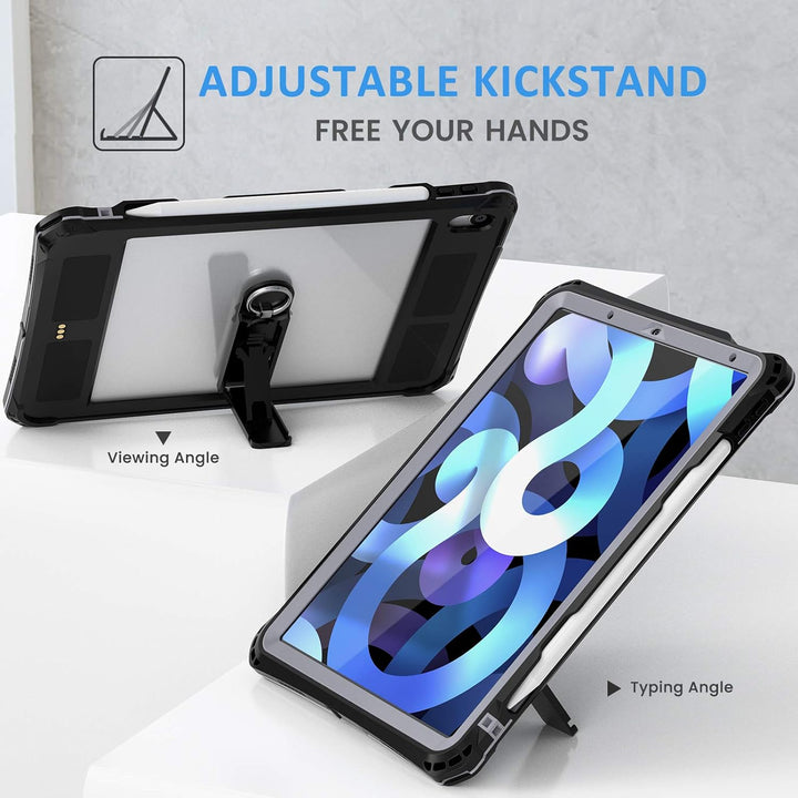 Lanhiem für iPad Air 10.9 2020 Hülle (4.Generation), 360 Grad wasserdichte Case Robuste Ganzkörper R