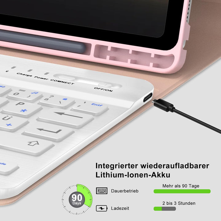 Tastatur Hülle für Samsung Galaxy Tab A9 8.7'' 2023, QWERTZ Deutsches Tastatur Magnetische Wireless
