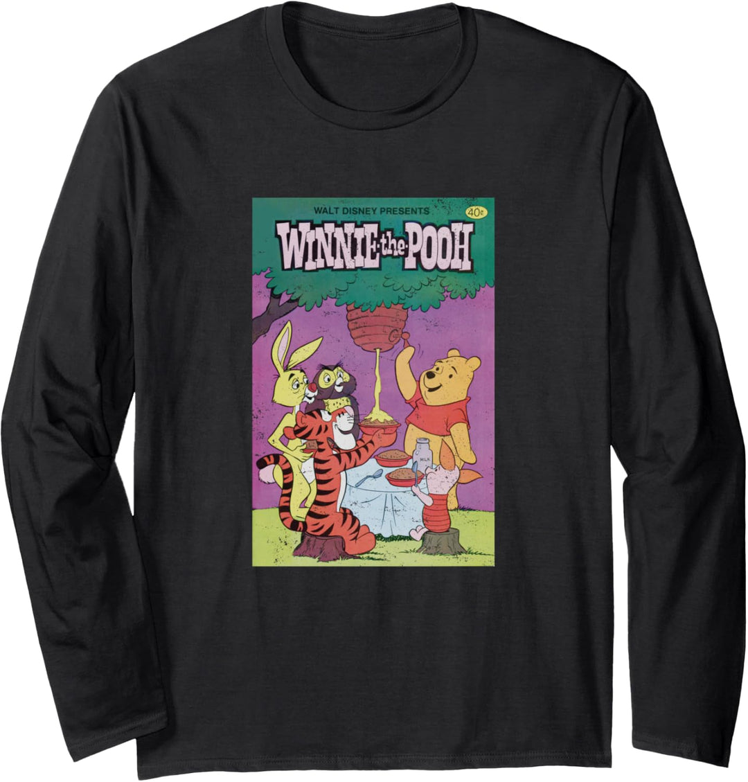 Disney Winnie The Pooh and Friends Retro Poster Langarmshirt