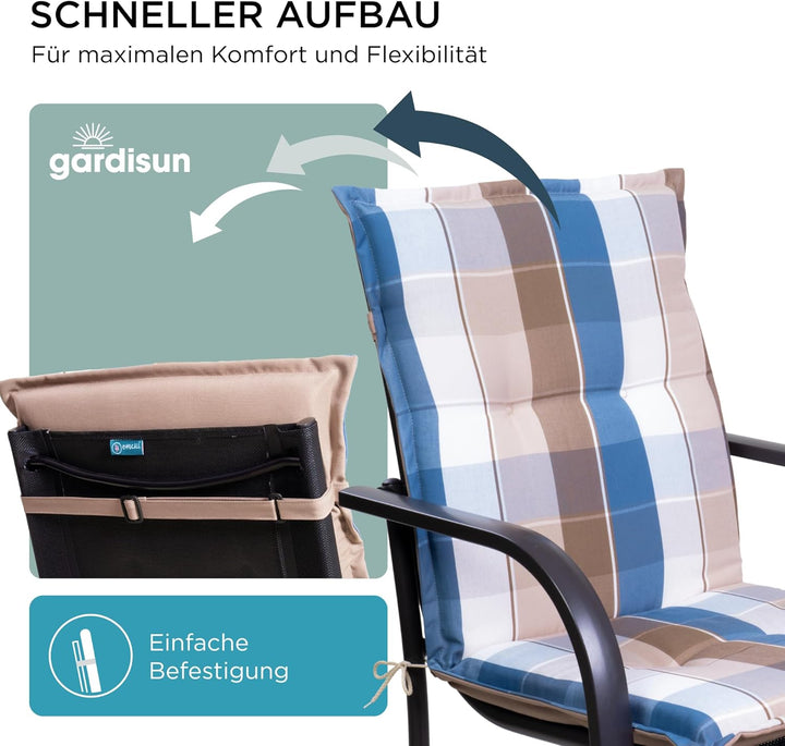 Gartenstuhlauflagen Niedriglehner I Extra Dicke Sitzauflagen I Made in Europe I Stuhlauflagen für Ni
