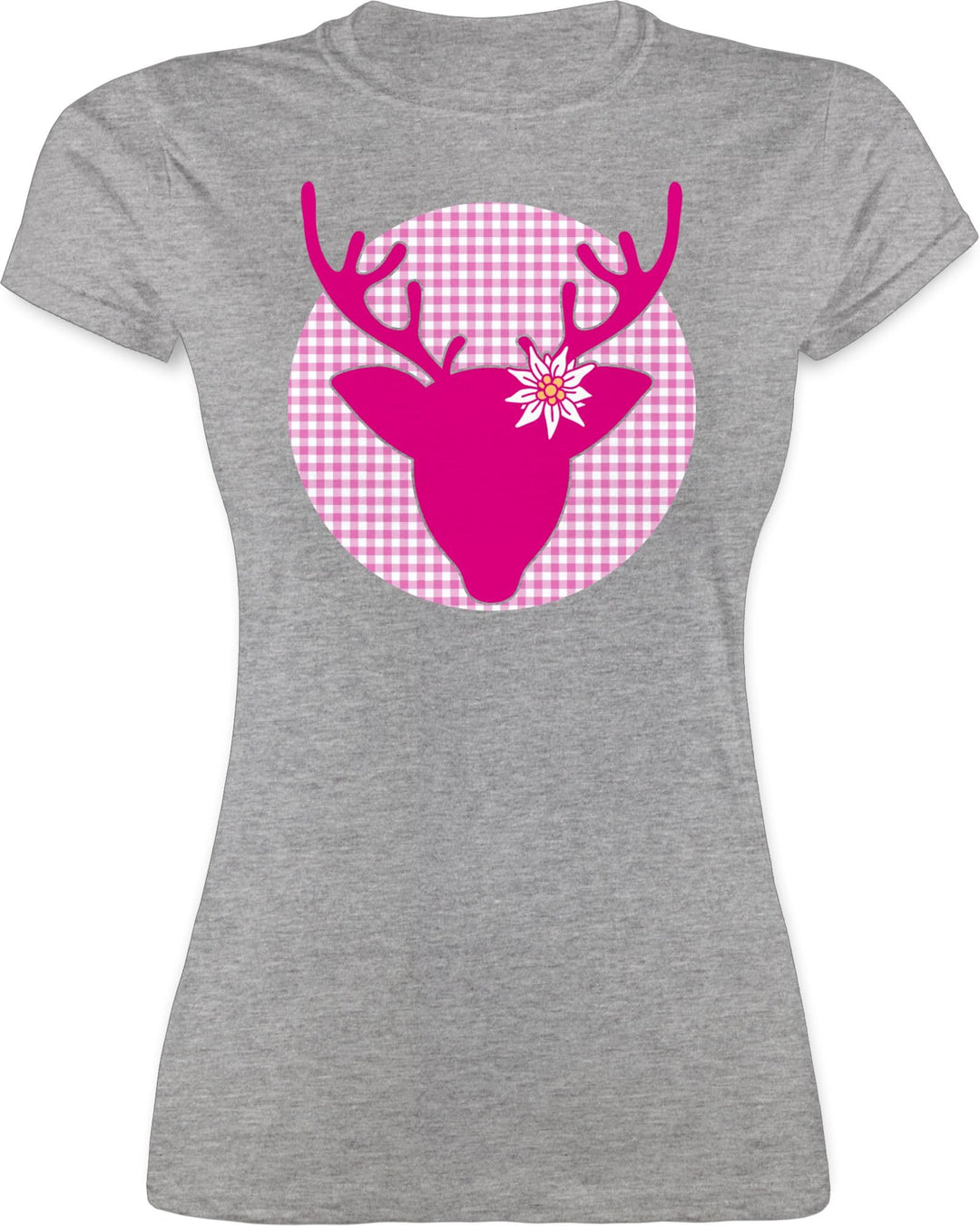 Shirtracer - Shirt Damen - Kompatibel mit Oktoberfest - Hirsch Edelweiss, S