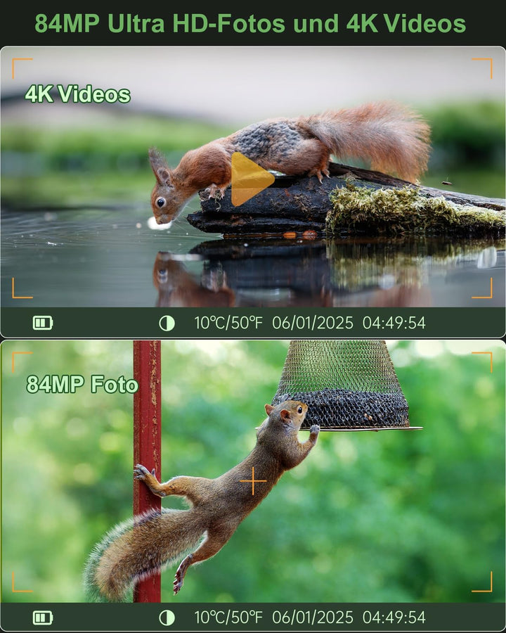 KJK 4K 84MP Wildkamera mit Handyübertragung APP, WLAN Bluetooth Wildkamera mit Bewegungsmelder Nacht