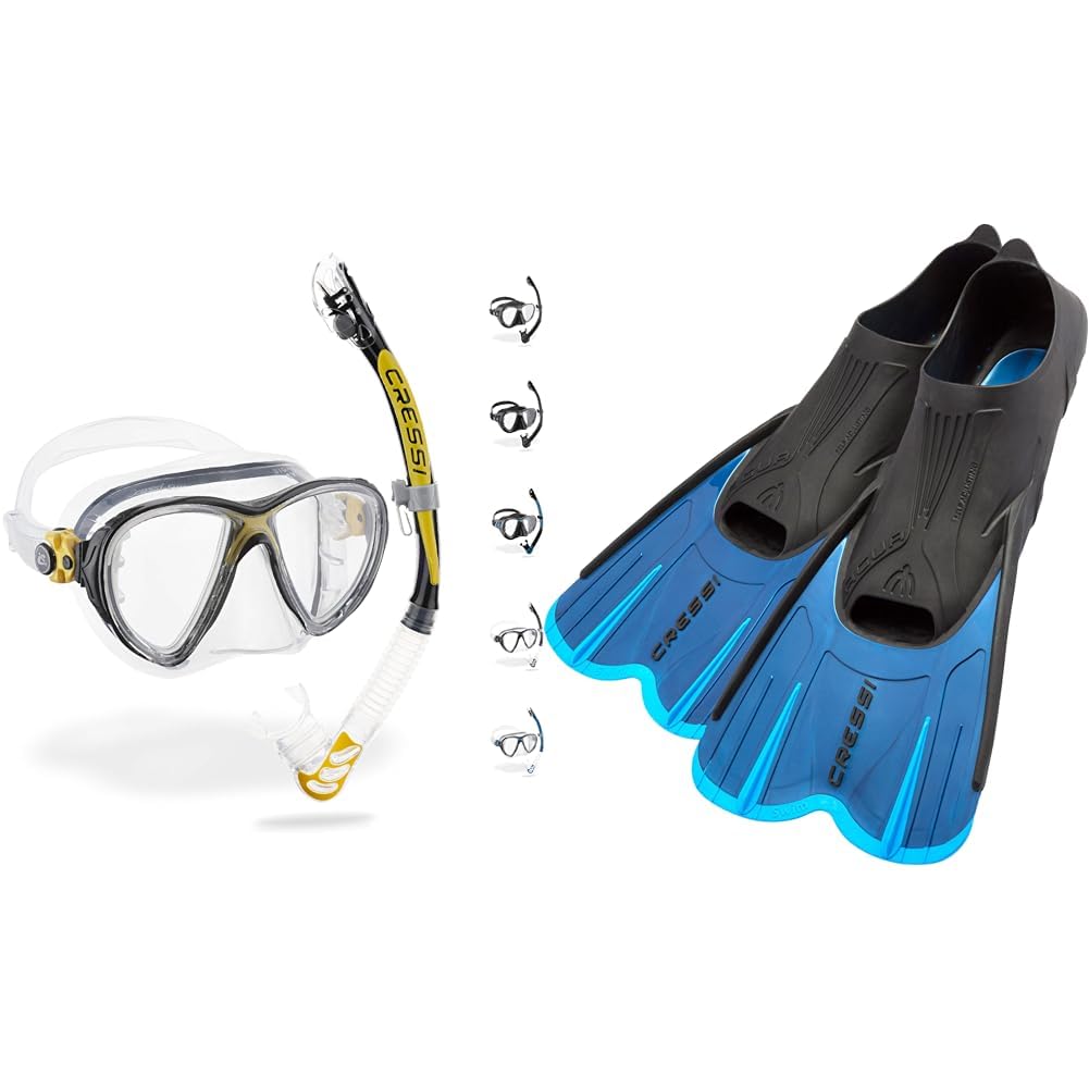 Cressi Professionelles Kombinationsset aus Maske und Schnorchel oder Kit aus Maske, Schnorchel und F