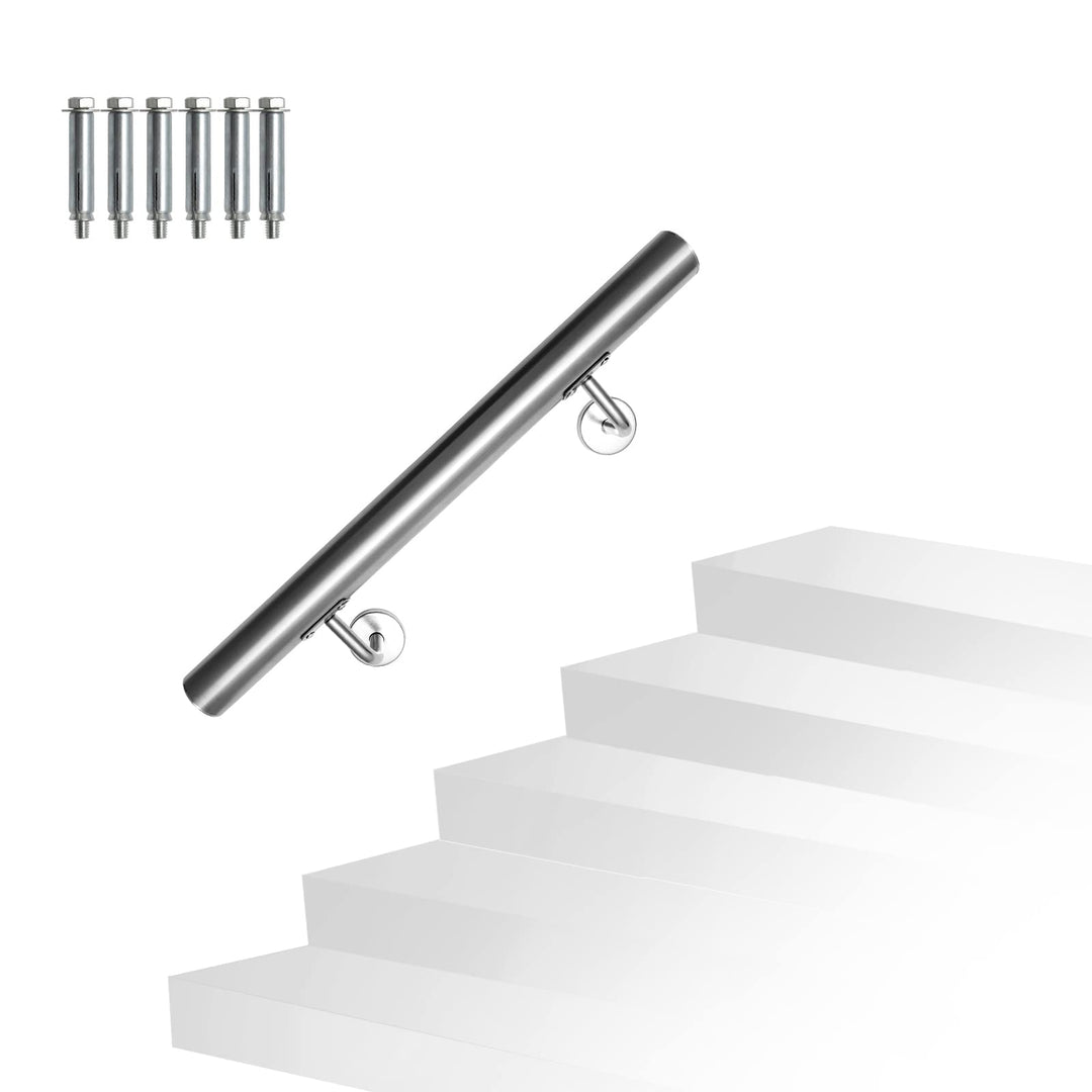 Randaco Edelstahl Handlauf Treppengeländer Geländer Wandhandlauf Wand Treppe inkl. Wandhalterung und