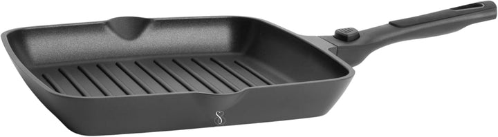 Stone&Stone Quadratische Grillpfanne 28x28 cm | Profi Bistecchiera | Deutsche Antihaftbeschichtung G
