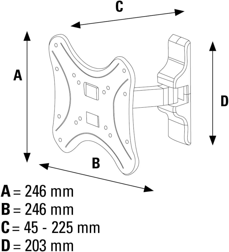 Hama TV-Wandhalterung Fullmotion L, neigbar, schwenkbar (vollbeweglich), für 48 - 117 cm Diagonale (