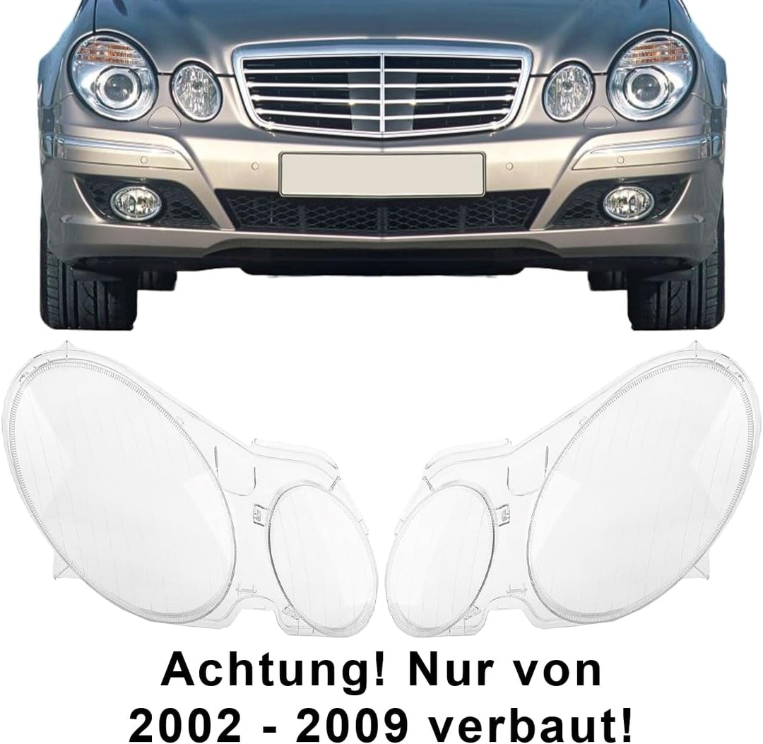 LST Scheinwerferglas Streuscheibe Frontlicht Abdeckung links Halogen Xenon kompatibel mit Mercedes-B