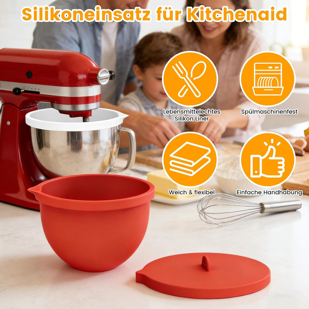 Silikon Einsatz kompatibel mit Kitchen Aid Küchenmaschine Mixer, 4,5–5 Quart Bowl Liner für Tilt-Hea