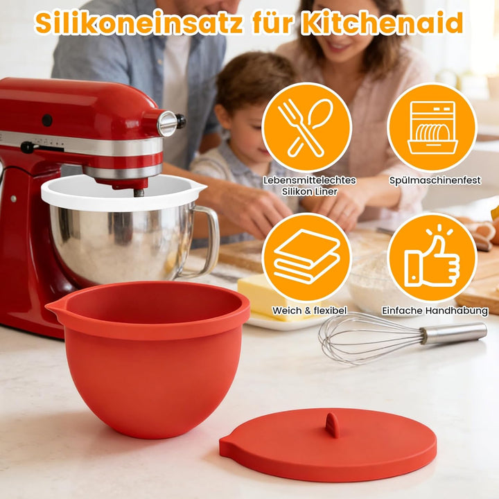 Silikon Einsatz kompatibel mit Kitchen Aid Küchenmaschine Mixer, 4,5–5 Quart Bowl Liner für Tilt-Hea