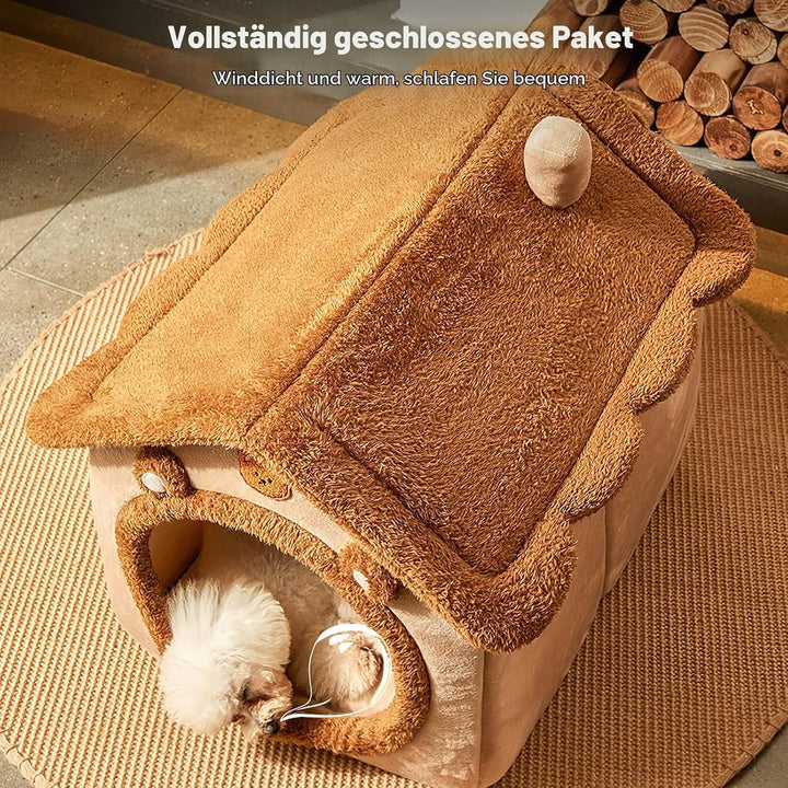 Galatée Katzenhöhlenbett, Waschbares Hundebett, Warmes Und Gemütliches Katzenhaus, Faltbar Bequemes
