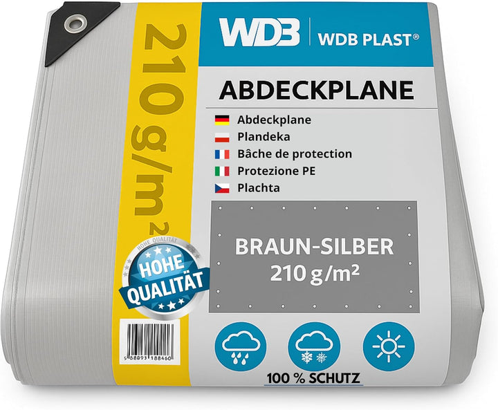 WDB 210g Abdeckplane Schutzplane Gartenplane Beidseitig beschichtet wasserfest abwaschbar langhaltig
