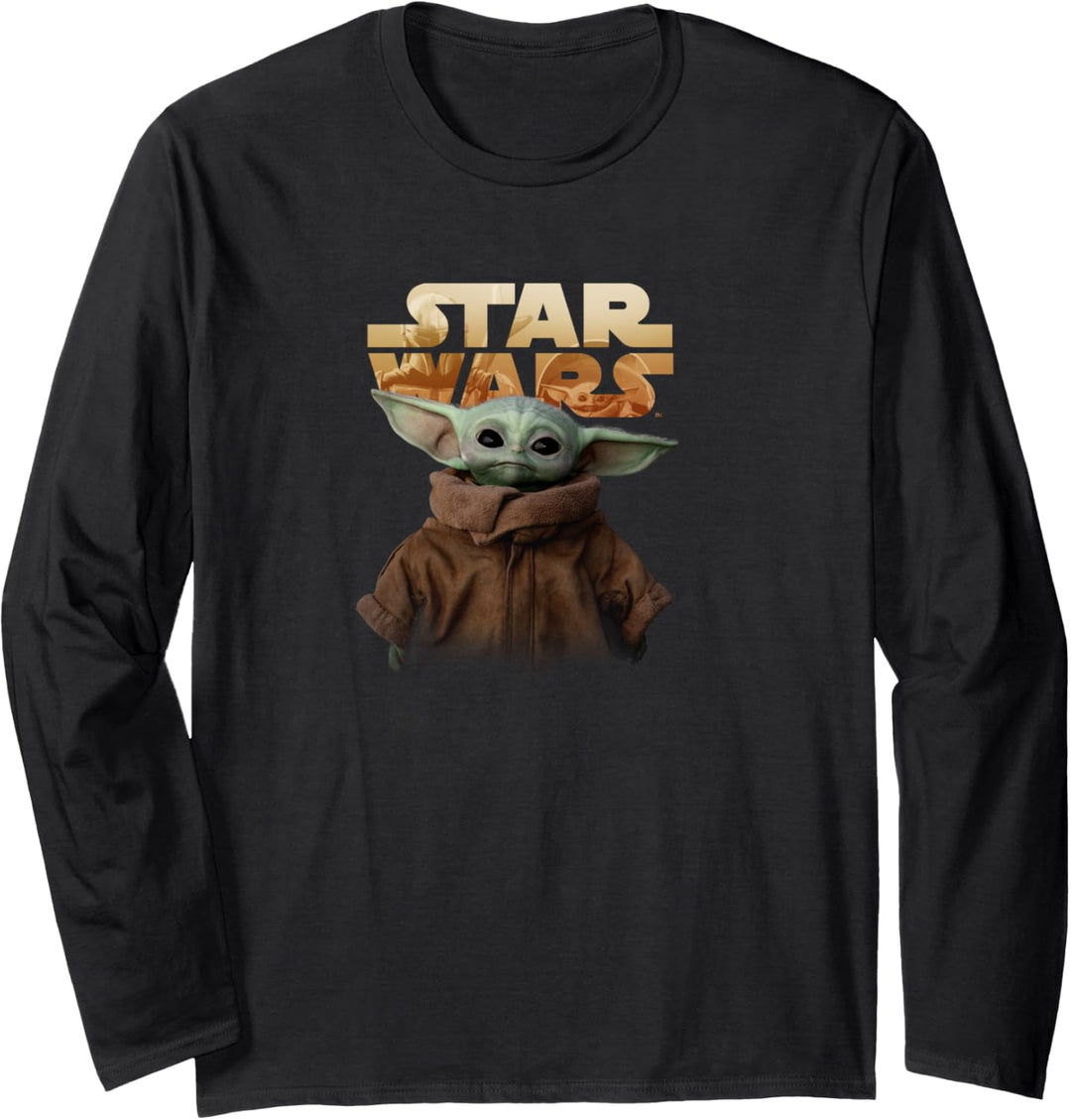 Star Wars Baby Yoda Logo Langarmshirt