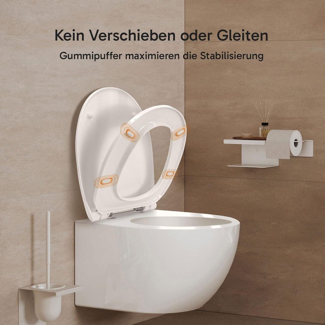 Hochkönig WC-Sitz Weiss – Premium Duroplast mit Softclose & Edelstahl Scharnier – Antibakteriell, ab